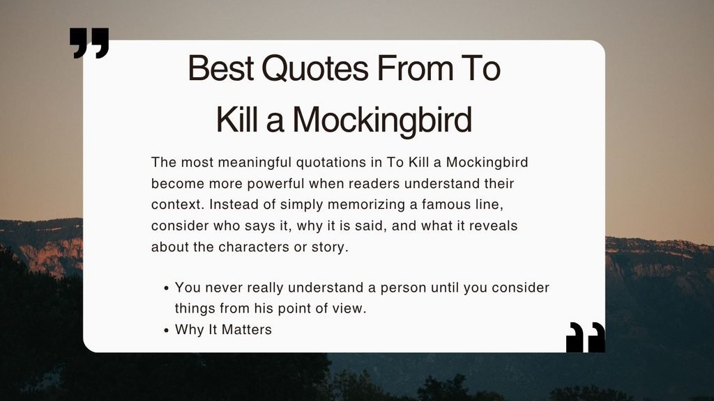 Best Quotes From To Kill a Mockingbird