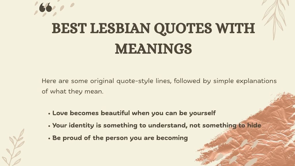 Best Lesbian Quotes With Meanings