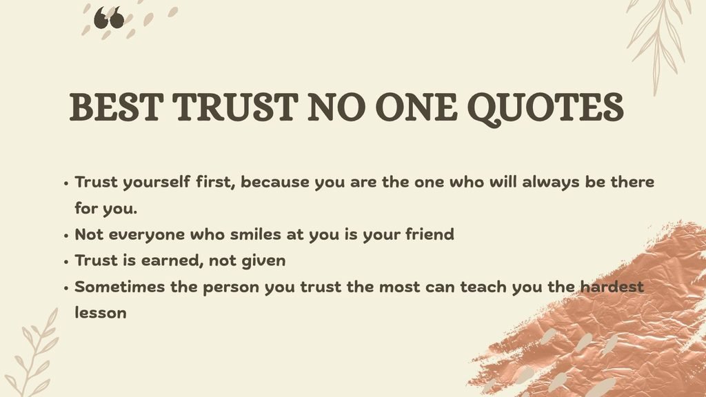 Best Trust No One Quotes
