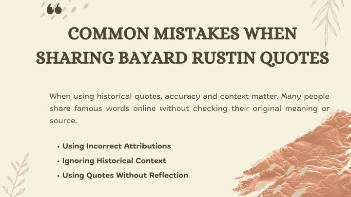 Common Mistakes When Sharing Bayard Rustin Quotes