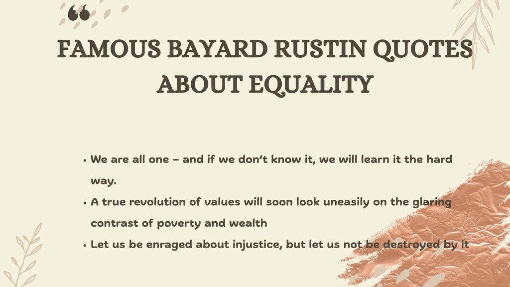 Famous Bayard Rustin Quotes About Equality