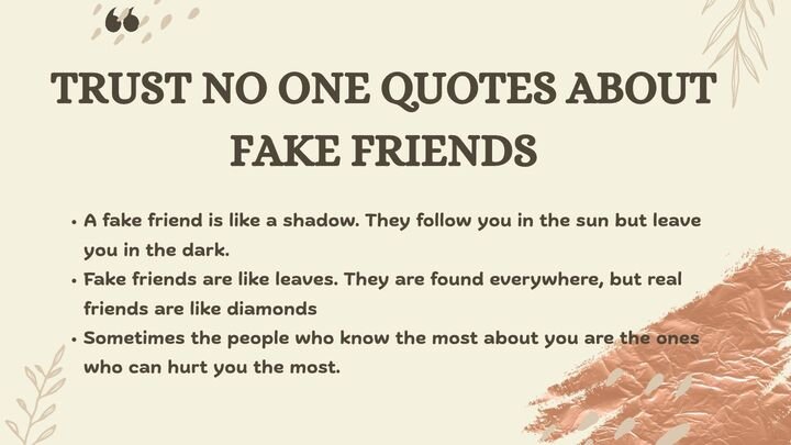 Trust No One Quotes About Fake Friends